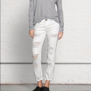 Rag & Bone Distressed Boyfriend Jeans Rebel White